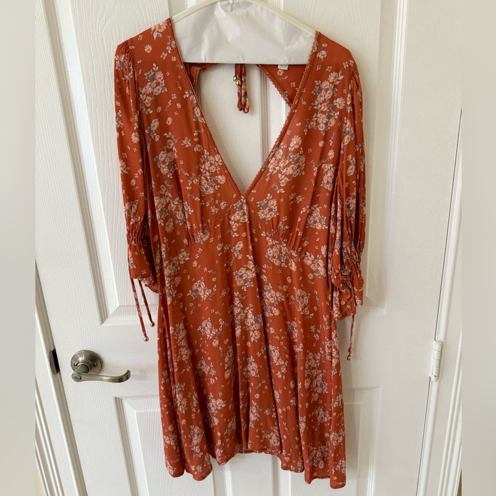 Kivari Rust Floral Dress